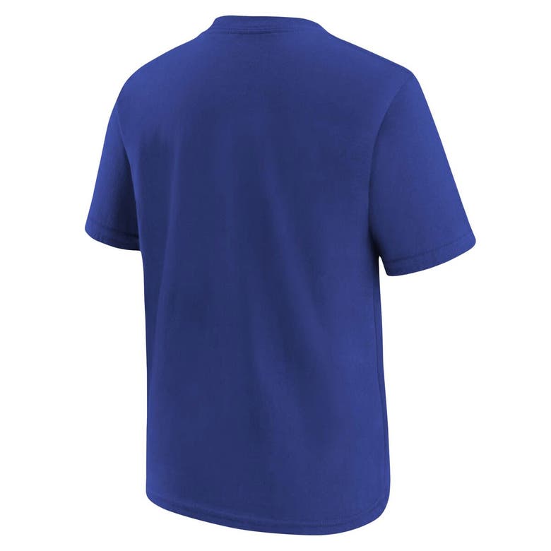 Shop Nike Youth  Blue Denver Nuggets Swoosh T-shirt