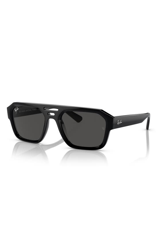 Shop Ray Ban Ray-ban Corrigan Irregular 54mm Rectangular Sunglasses In Dark Grey