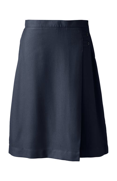 Shop Lands' End School Uniform  Solid A-line Skirt Below The Knee In Classic Navy