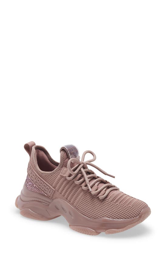 Steve Madden Women's Maxima Rhinestone-trim Trainer Sneakers In Mauve