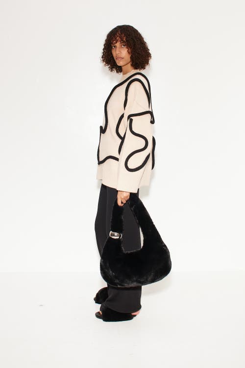 Shop Simonmiller Leith Squiggle Knit Sweater In Cream/black