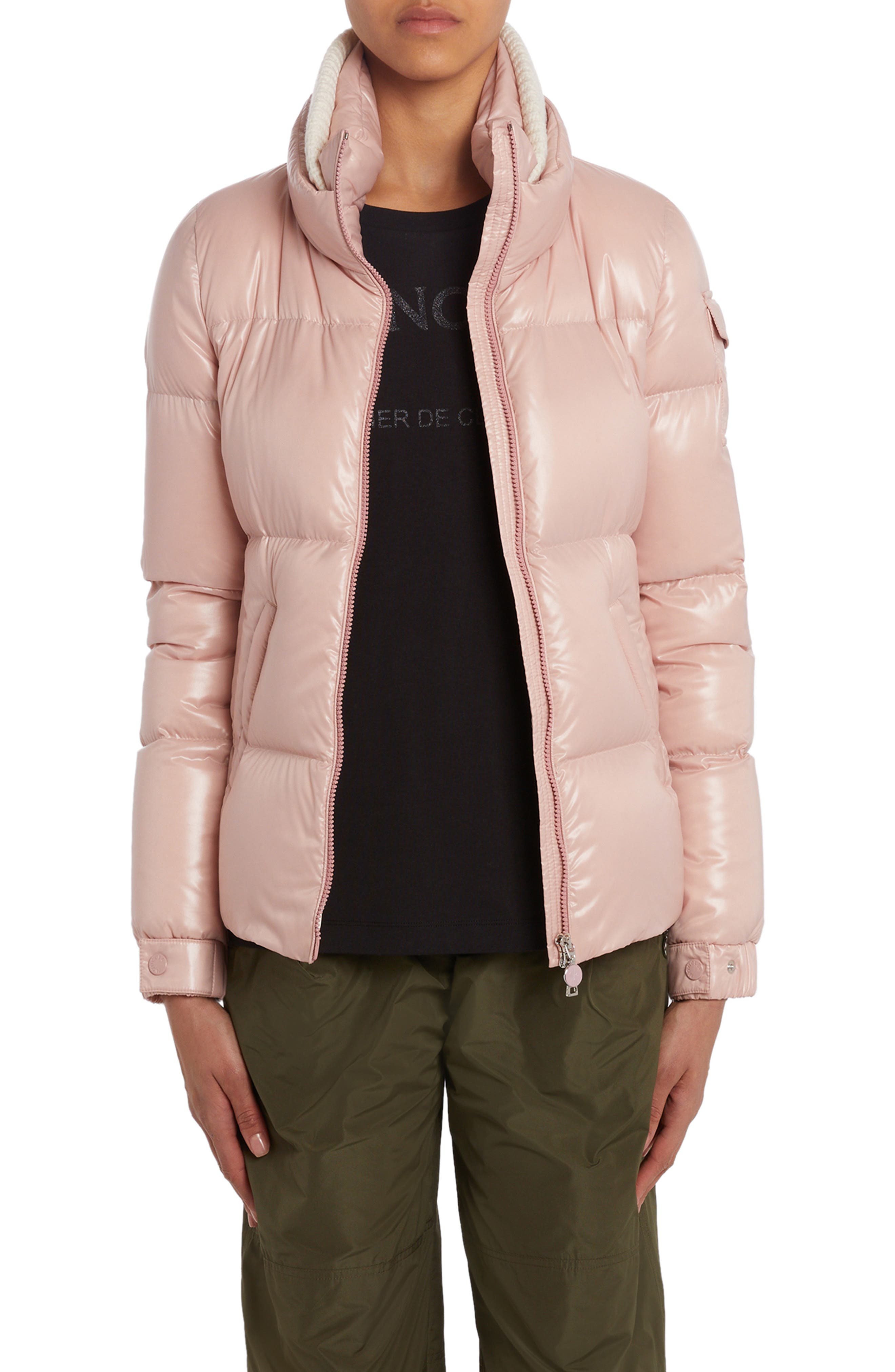 Moncler pink clearance velvet jacket