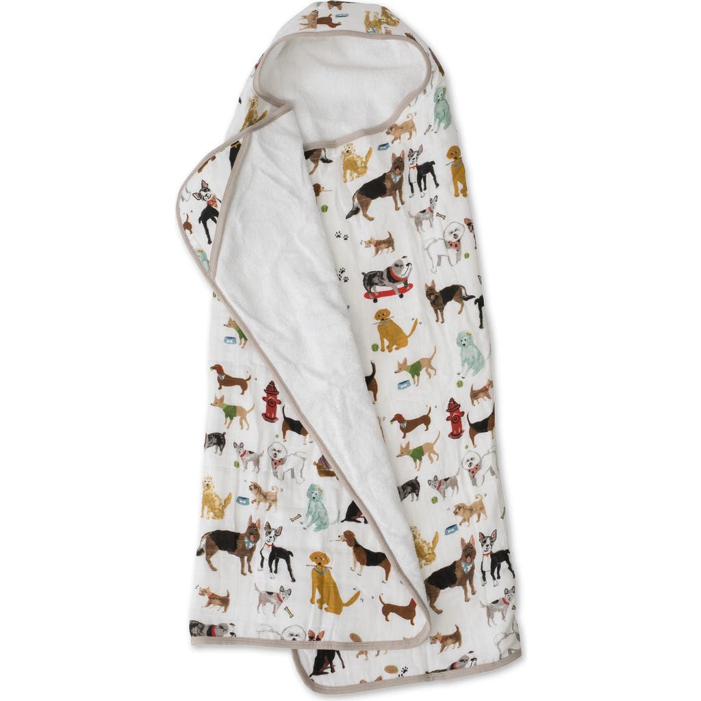 Little Unicorn Cotton Muslin & Terry Hooded Towel In Woof