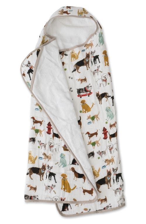 Little Unicorn Cotton Muslin & Terry Hooded Towel In Woof