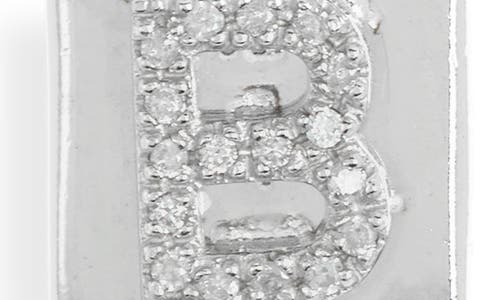 Meshmerise Diamond Padlock Initial Pendant Necklace In White-b