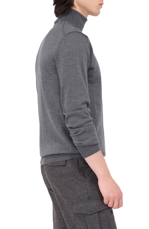 Shop Bugatchi Sawyer Merino Wool Turtleneck Sweater In Anthracite