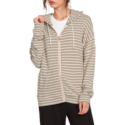 Volcom Lil Zip Front Fleece Hoodie, Green