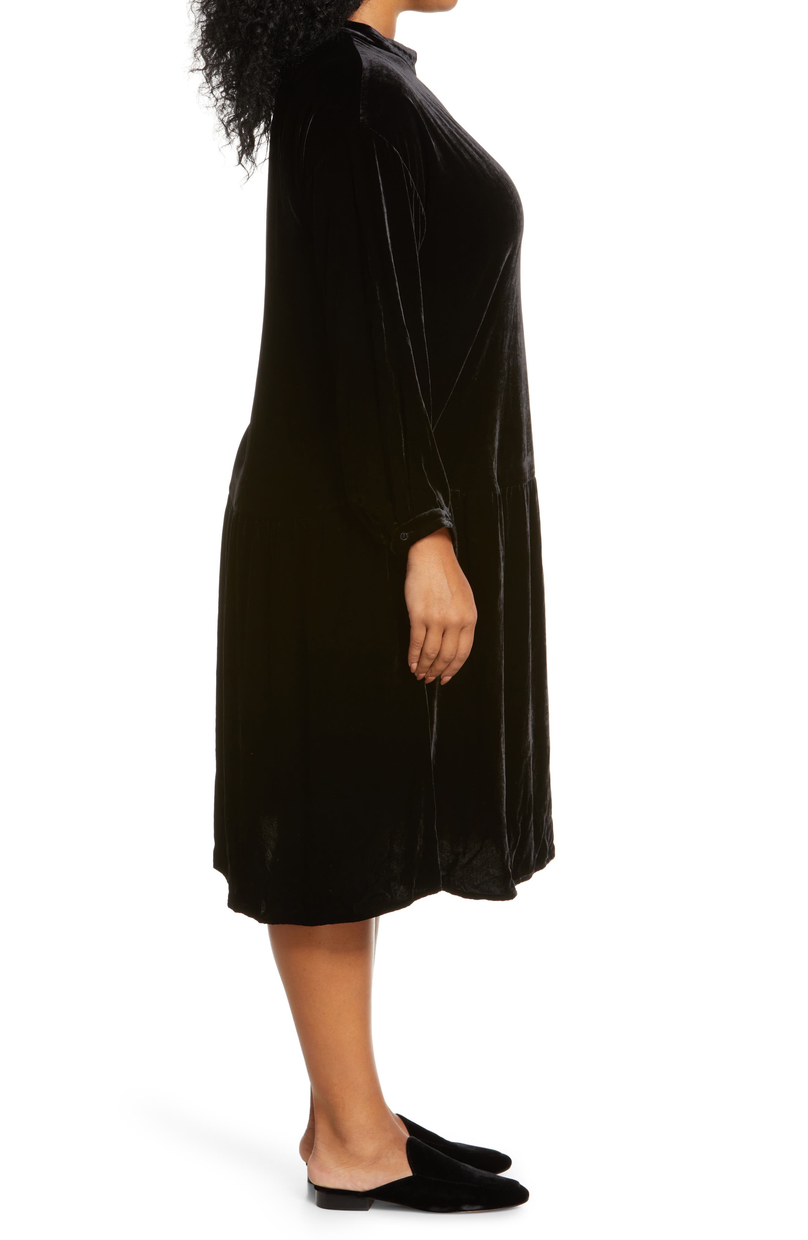 eileen fisher velvet shift dress