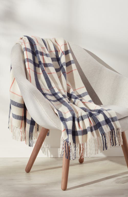 Nordstrom Plaid Fringe Throw Blanket In Grey Onyx