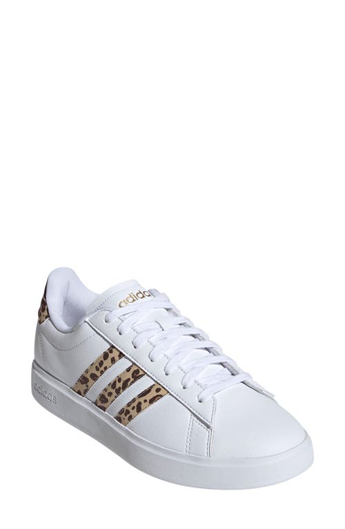 Shop Adidas Originals Adidas Grand Court 2.0 Sneaker In White/beige/matte Gold