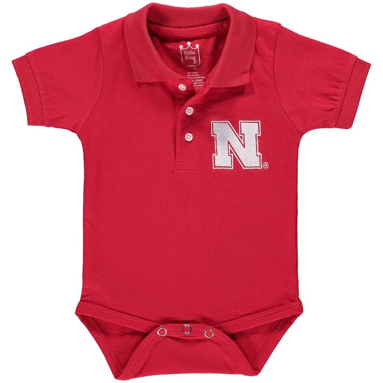 Little King Babies' Infant Scarlet Nebraska Huskers Polo Bodysuit