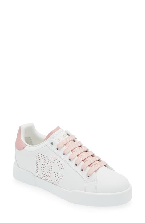 Shop Dolce & Gabbana Dolce&gabbana Portofino Sneaker In Bianco/rosa