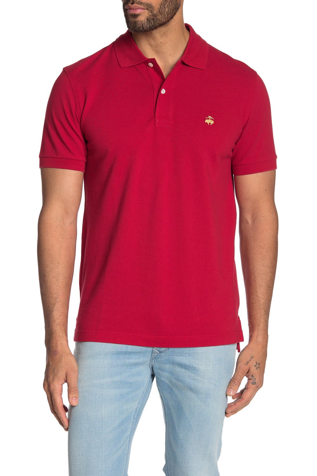 Brooks Brothers Slim Fit Pique Polo In Red