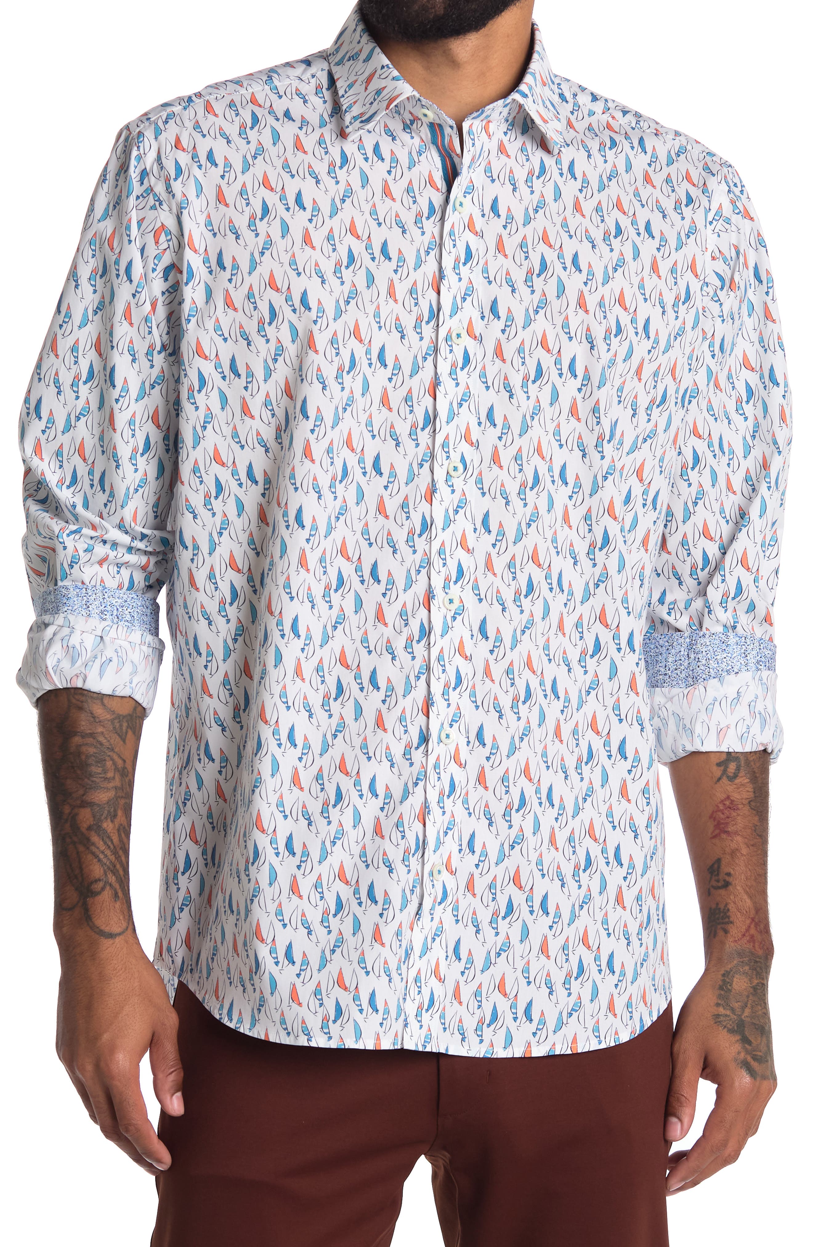 BUGATCHI Shaped Fit Sport Shirt 