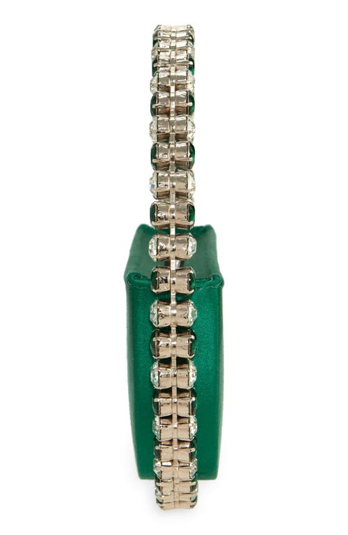 L'alingi Eternity Embellished Satin Clutch In Emerald Green