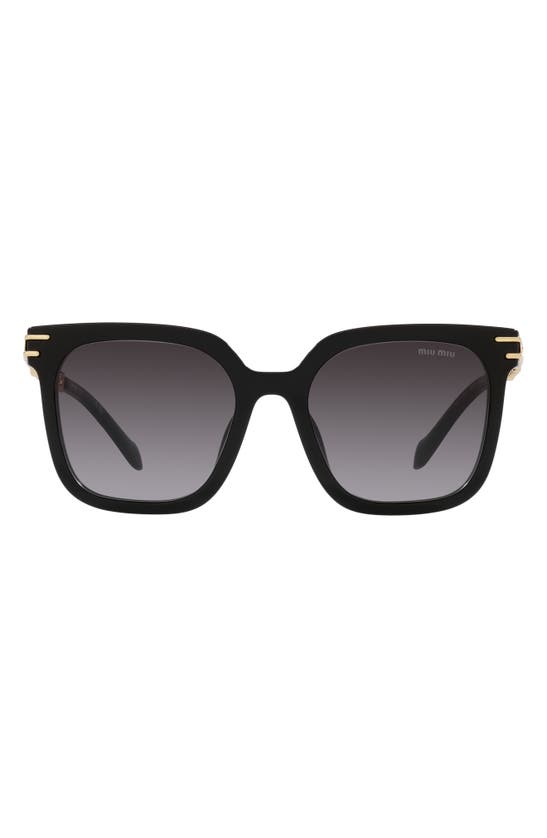 Miu Miu 55mm Gradient Pillow Sunglasses In Black