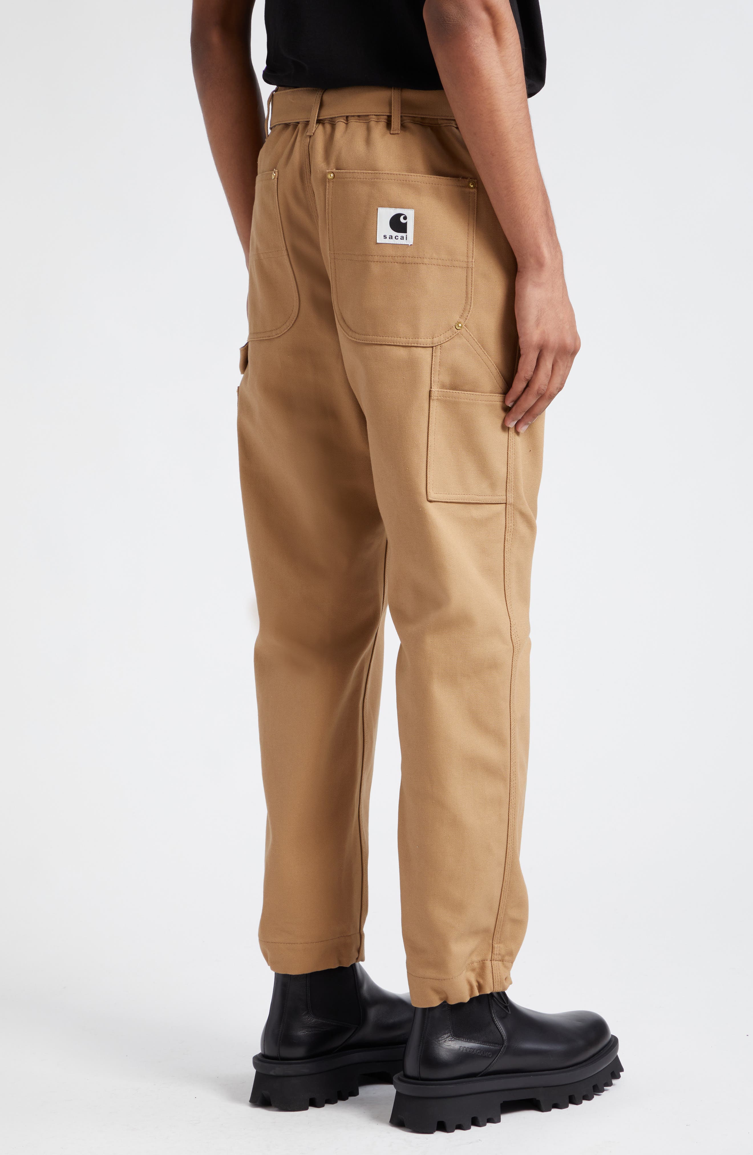 Sacai x Carhartt WIP Belted Cotton Canvas Pants in Beige | Smart