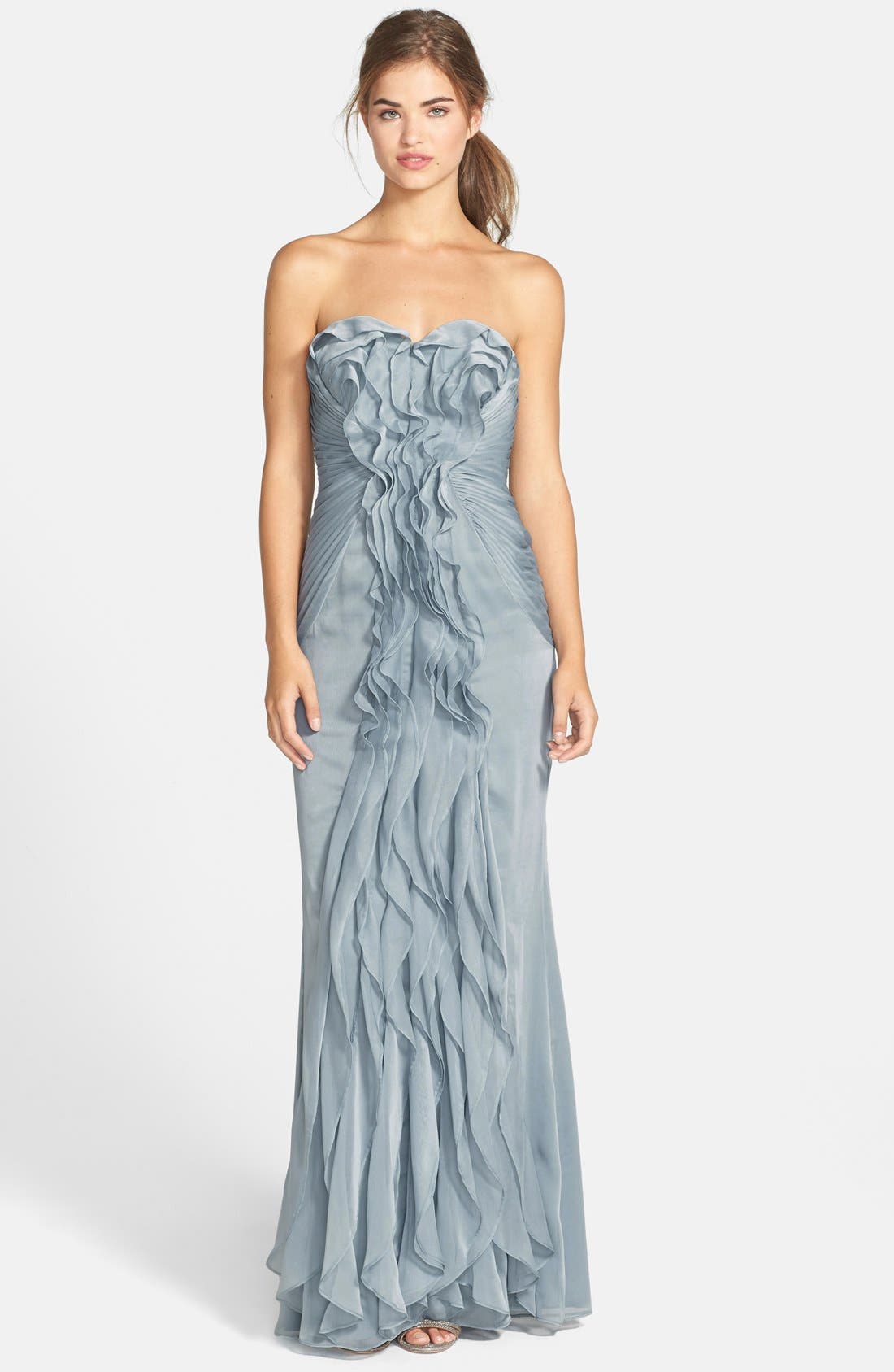 adrianna papell ruffle dress