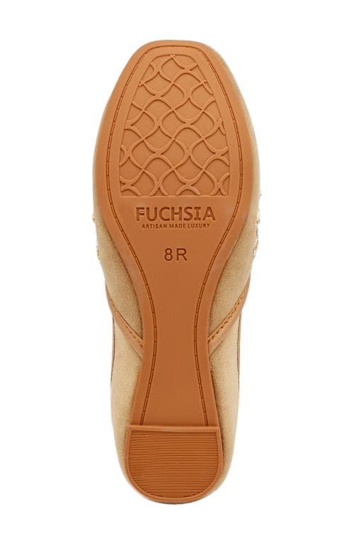 Fuchsia Whistledown Embroidered Jutti Flat In Gold