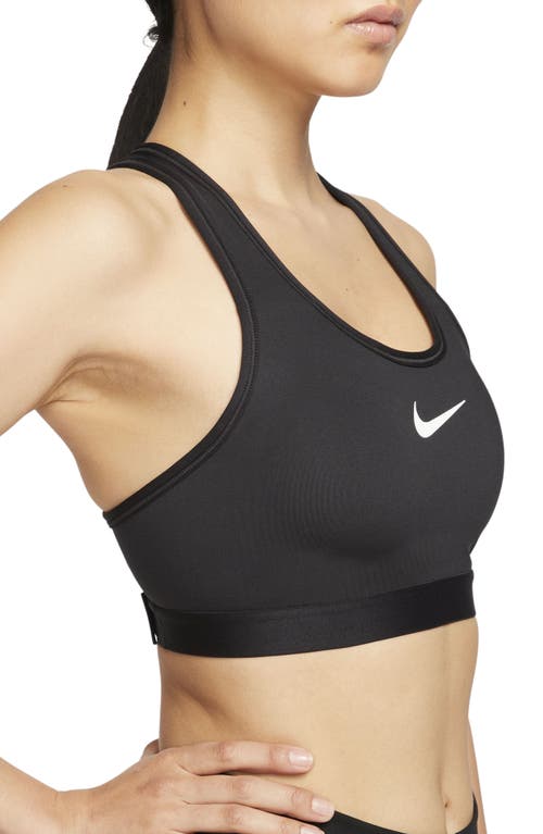 Shop Nike Dri-fit Swish High Support Sports Bra In Black/iron Grey/white