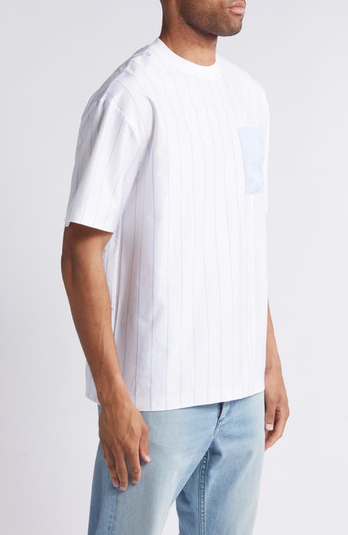 Shop Hugo Boss Boss Tiburt Stripe T-shirt In Light Blue