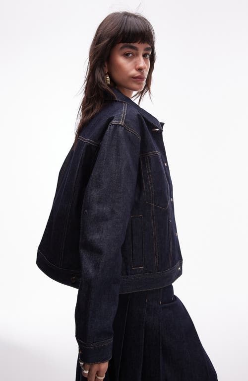 Shop Topshop Boxy Denim Trucker Jacket In Blue