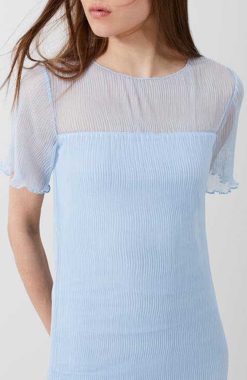 Shop French Connection Saskia Sheer Yoke Midi Dress In Cashmere Blue