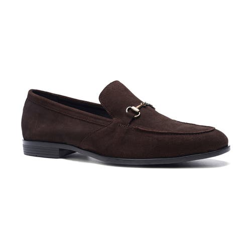 Carlos Santana Louis Bit Loafer In Brown Suede