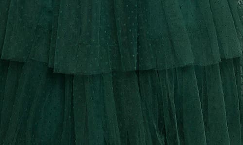 Petal And Pup Petal & Pup Belle Swiss Dot Tulle Tiered Maxi Dress In Green
