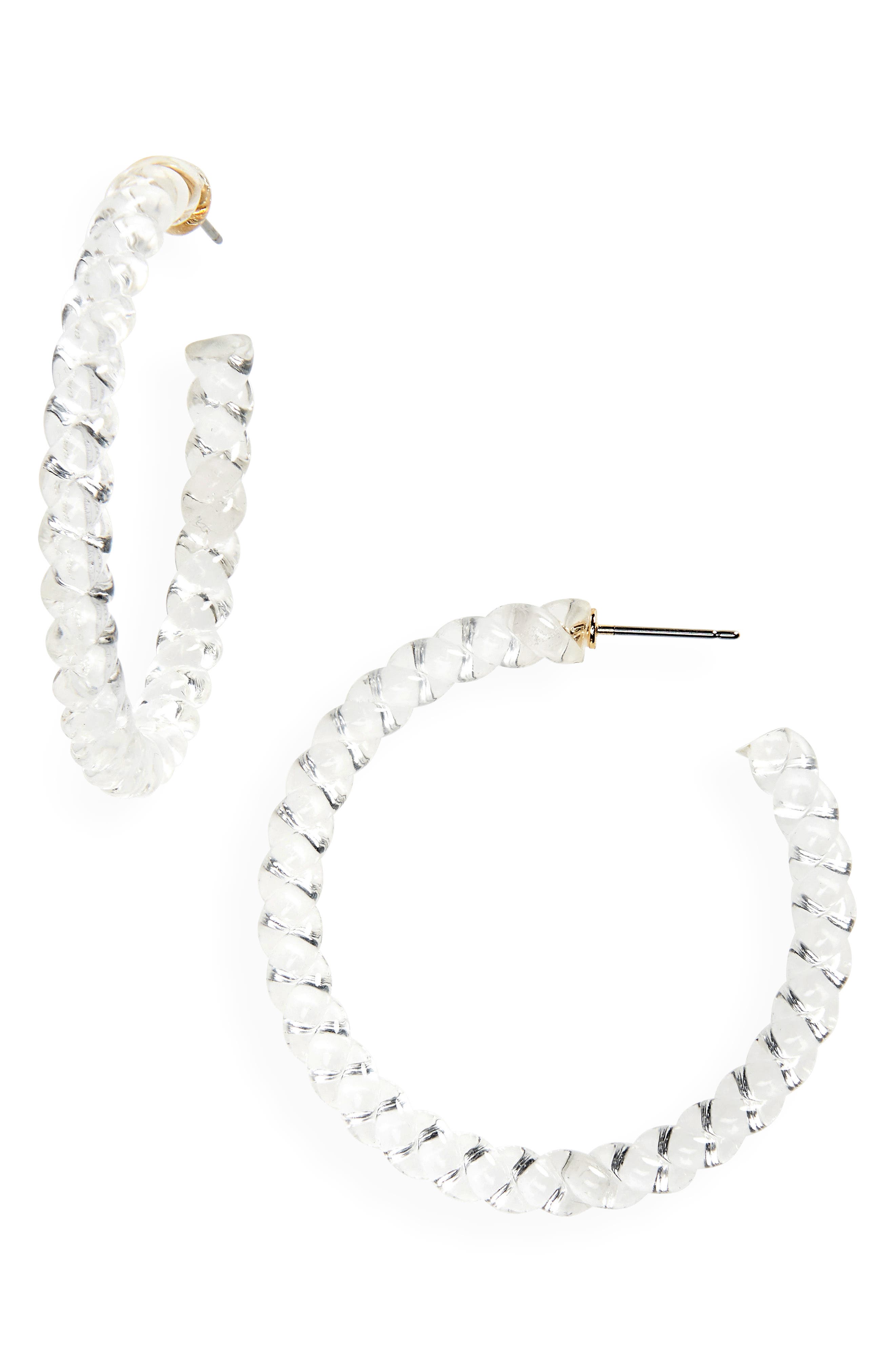 Halogen® Clear Twist Hoop Earrings Nordstrom
