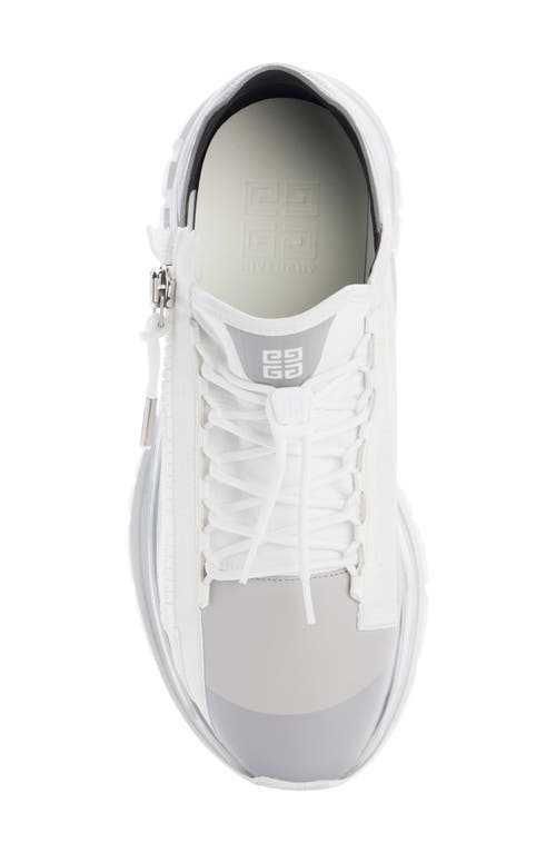 Shop Givenchy Spectre Zip Sneaker In White/silvery