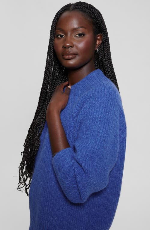 Guess Margo Mixed Stitch Sweater In Surfing Blue