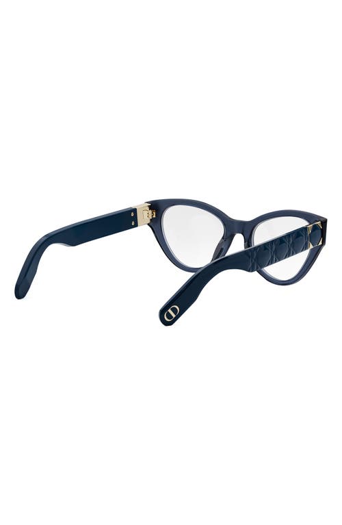 Shop Dior Lady 95.22 B1i 52mm Cat Eye Optical Glasses In Shiny Blue