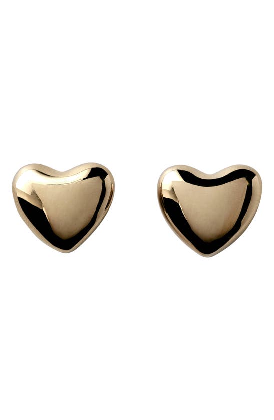 Shop Annika Inez Heart Stud Earrings In Gold
