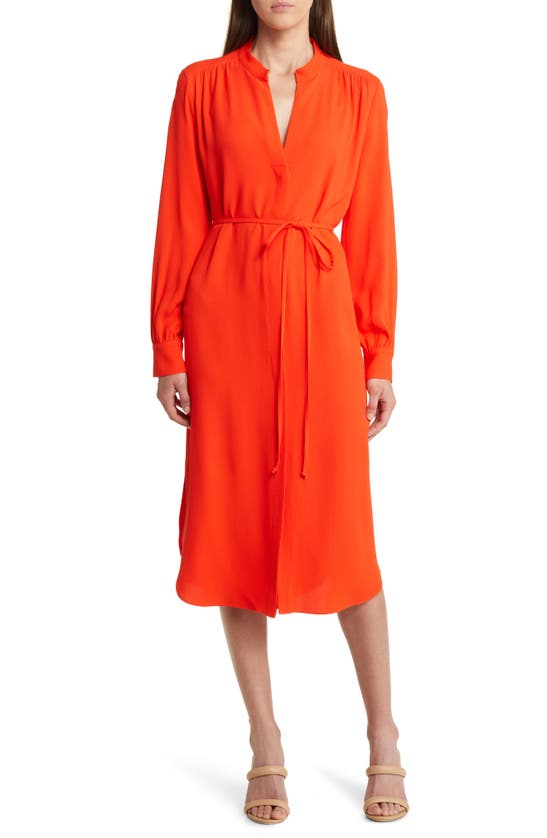 HUGO BOSS DIBANORAH LONG SLEEVE MIDI DRESS