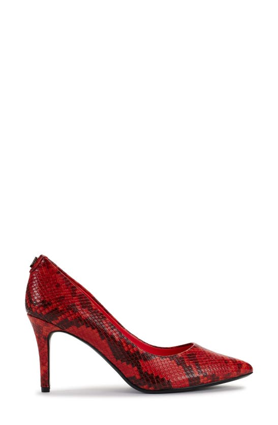 Shop Karl Lagerfeld Royale Pointed Toe Pump In Vermillon