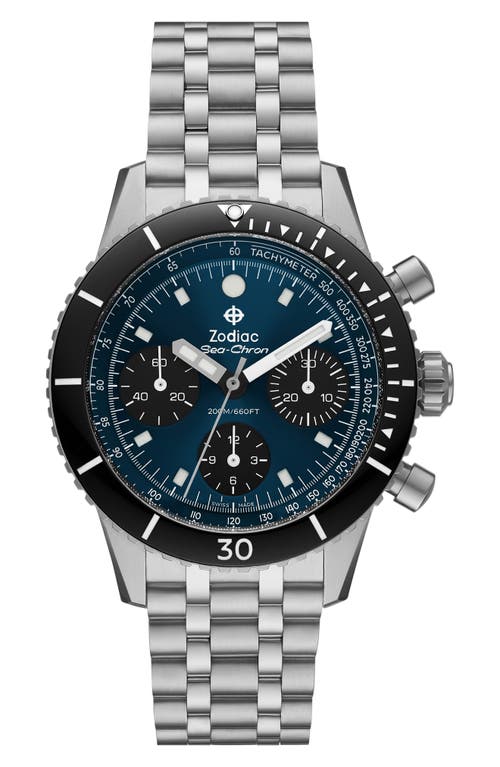 Zodiac Sea-chron Automatic Stainless Steel Watch, 42mm In Silver