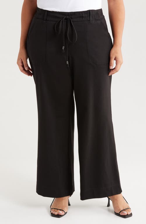 Wit & Wisdom 'ab'leisure Drawstring High Waist Wide Leg Ponte Pants In Black