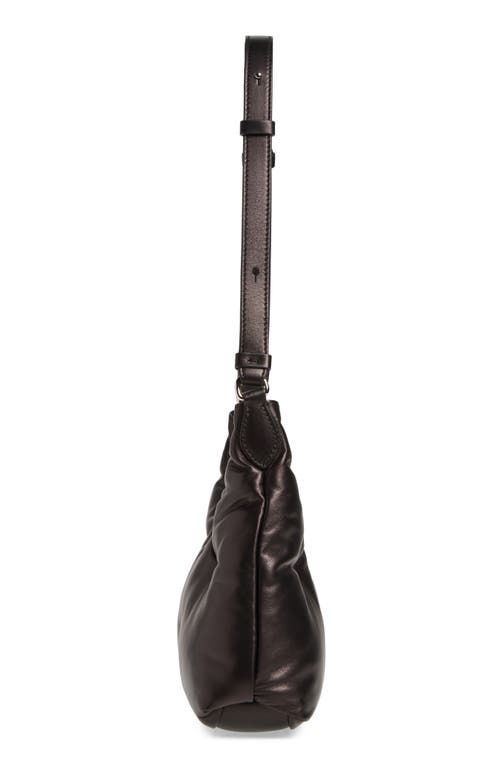 Maison Margiela Black Nappa Leather Small Glam Slam Hobo Shoulder Bag In Black
