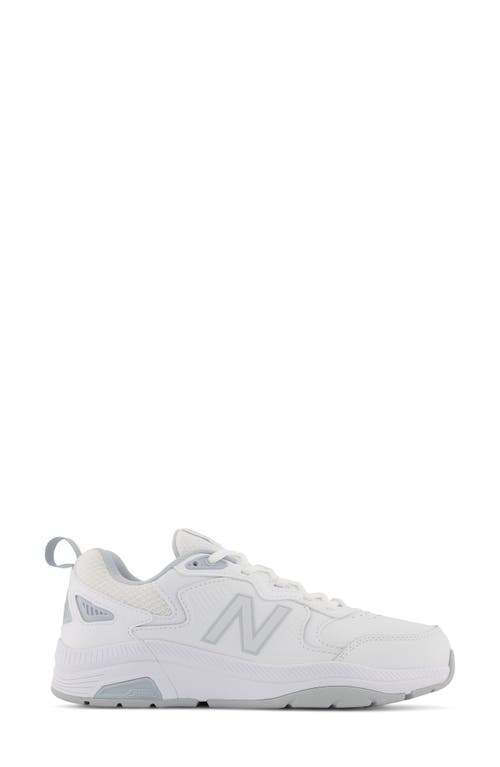 New Balance 857v3 Womens Logo Walking Athletic And Training Shoes In White/cyclone