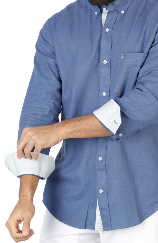 Tailorbyrd Linen Blend Shirt In Denim