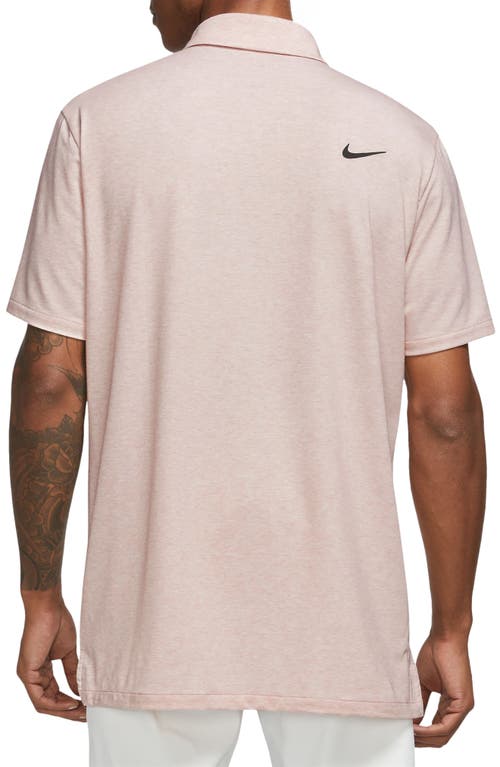 Shop Nike Golf Dri-fit Heathered Golf Polo In Pink Oxford/black