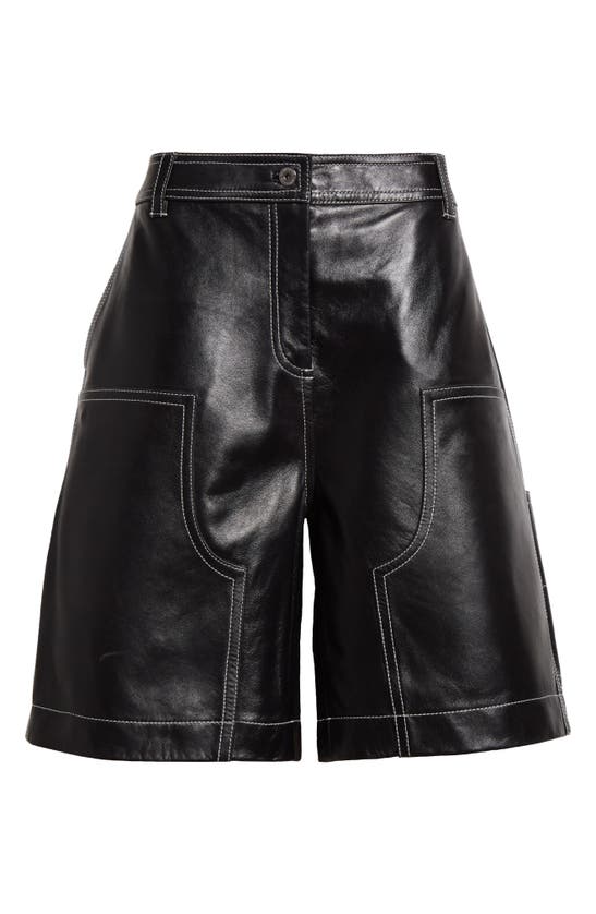Stand Studio Rue Leather Shorts In Black