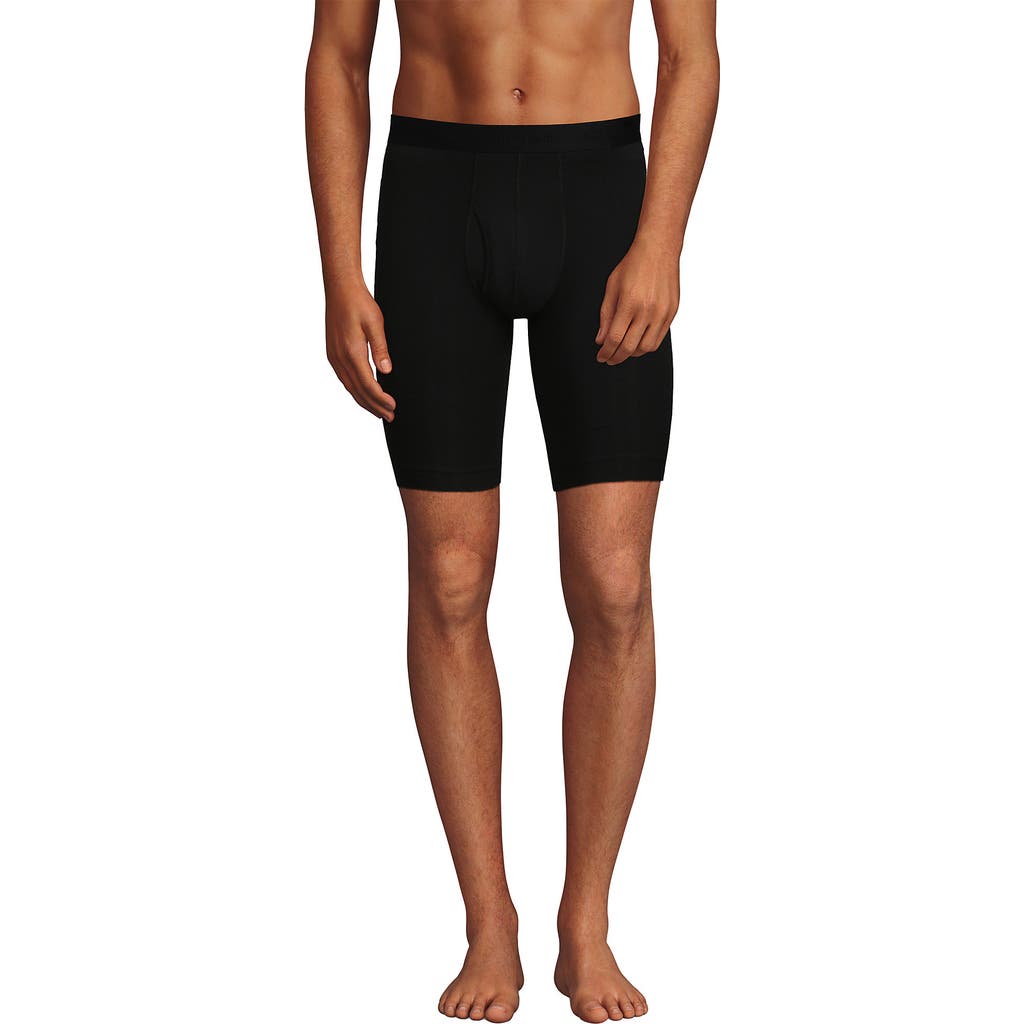 Lands' End Longer Flex Performance Boxer Brief 3 Pack In Black
