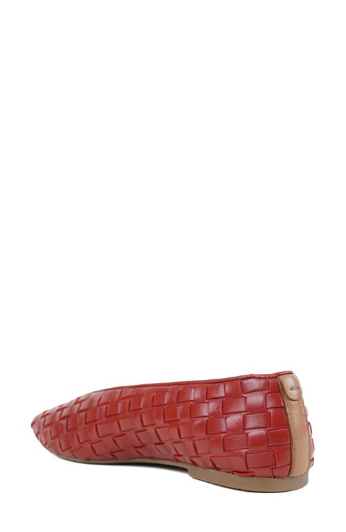 Shop Gentle Souls By Kenneth Cole Willow Woven Flat In Burnt Red Leather