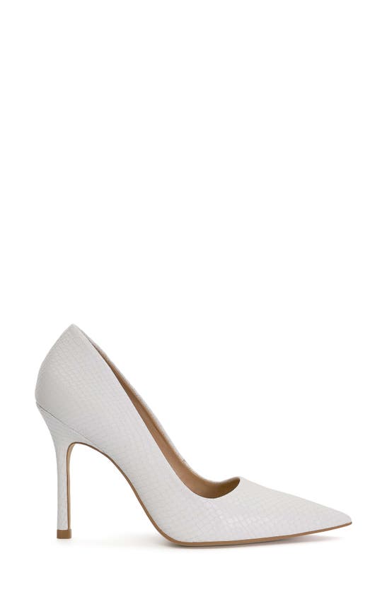 Shop Dune London Bento Snakeskin Embossed Pointed Toe Pump (women0 In White