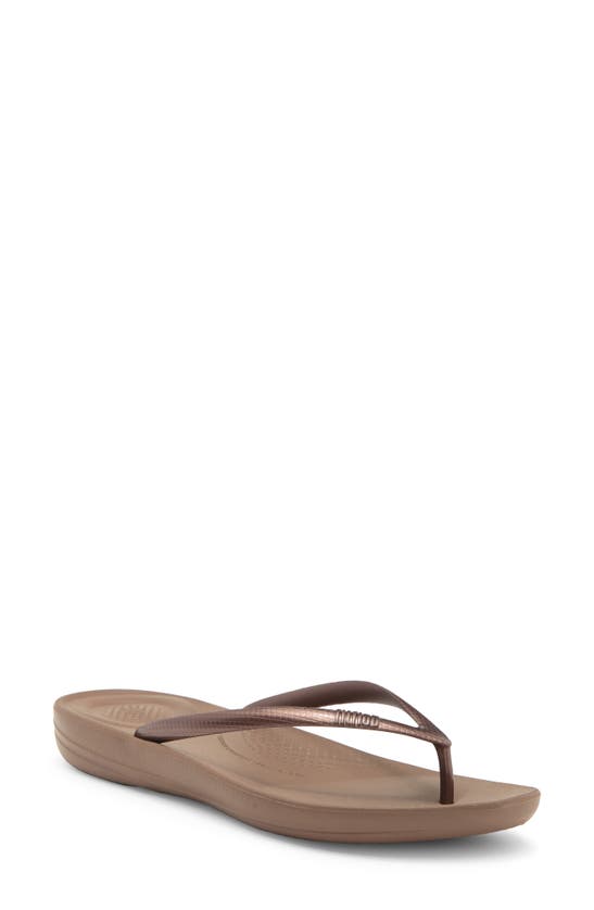 Shop Fitflop Iqushion Flip Flop In Bronze