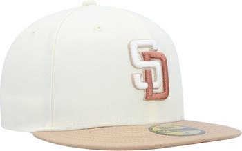 Men's New Era Cream Texas Rangers Chrome Camel Rust Undervisor 59FIFTY  Fitted Hat