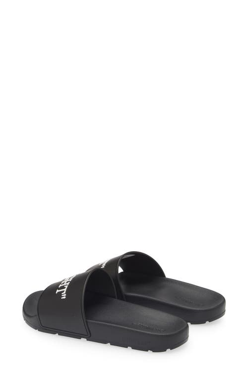 Shop Off-white Quote Slide Sandal In Black-white