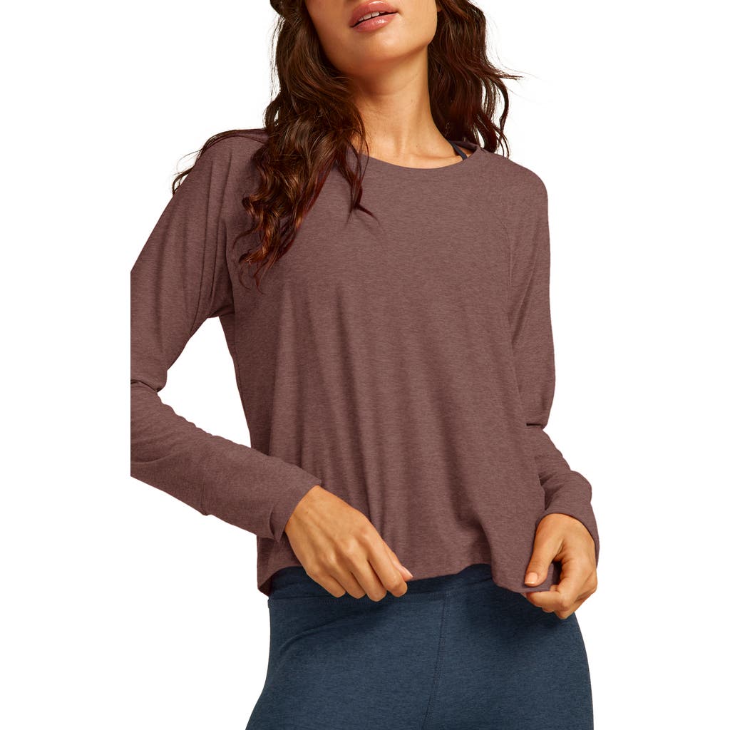 Beyond Yoga Featherweight Long Sleeve T-shirt In Rose Brush Heather